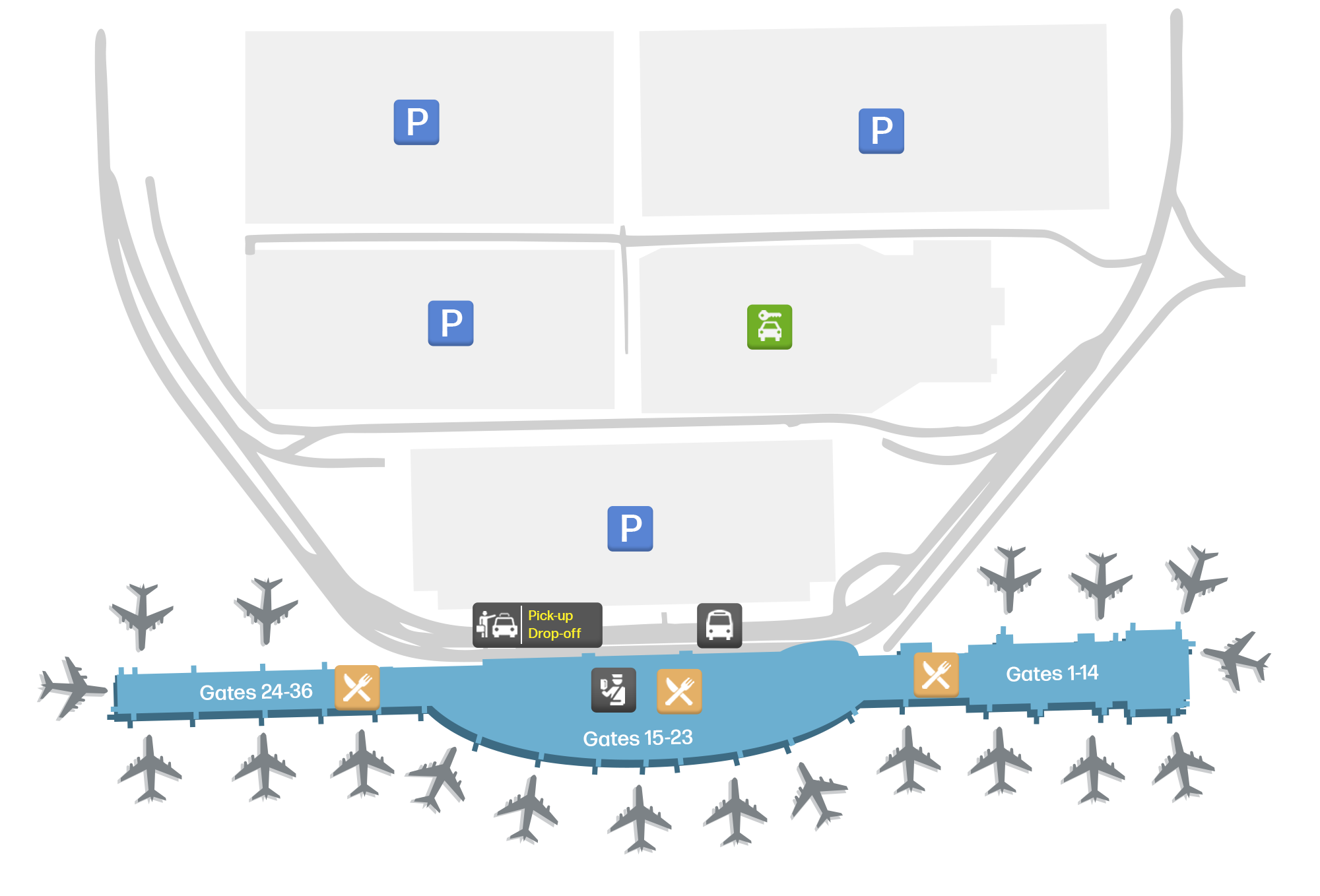 Austin-Bergstrom International Airport, United States map