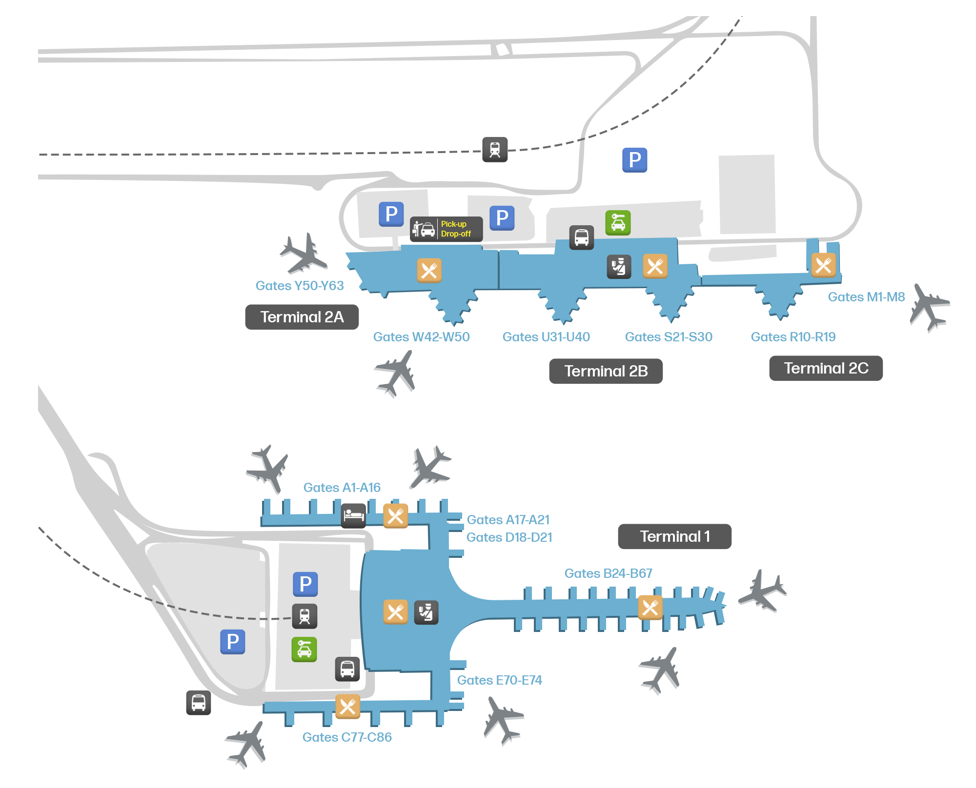 El Prat Airport, Spain map