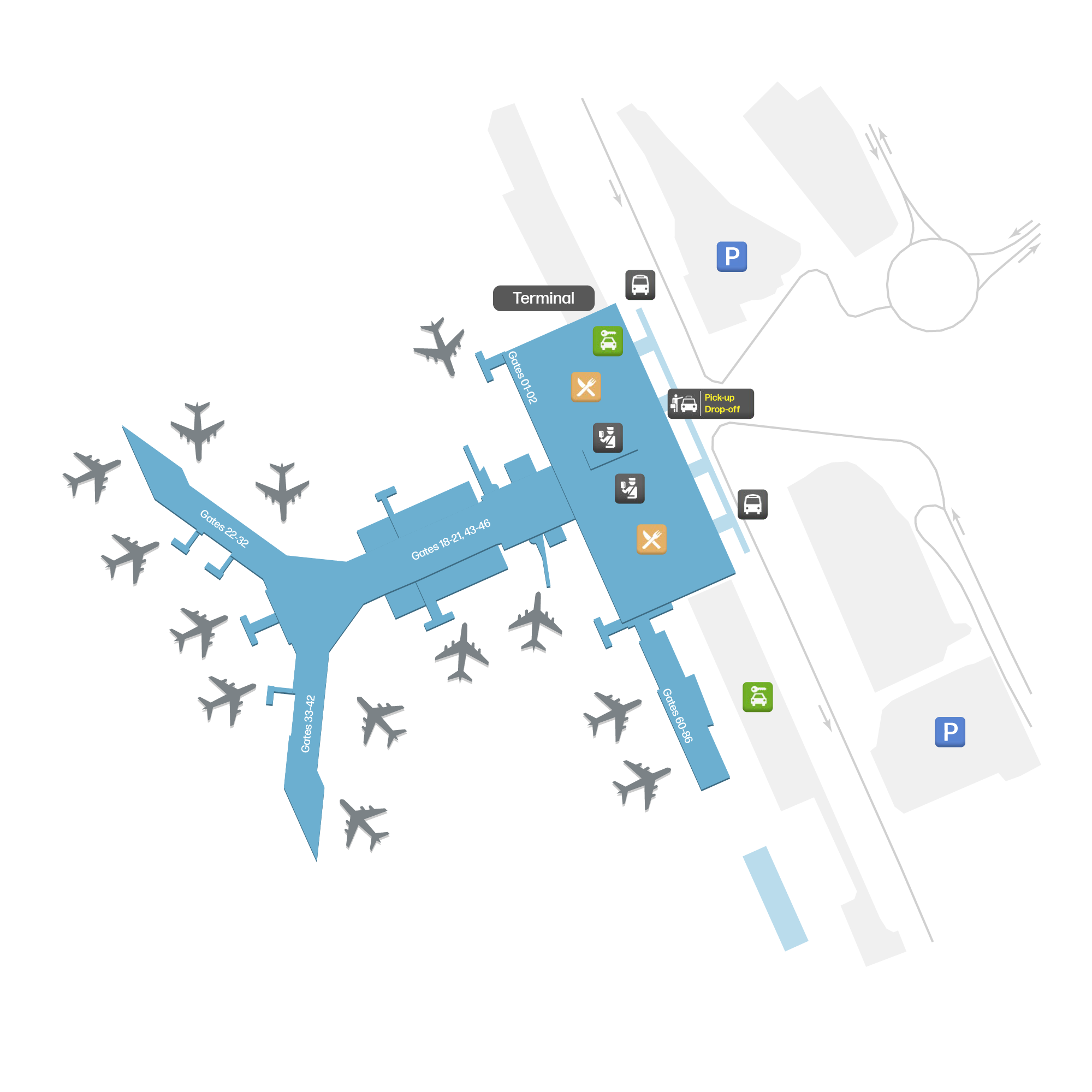 Map of EuroAirport Basel Mulhouse Freiburg (BSL) – Terminal Map ...