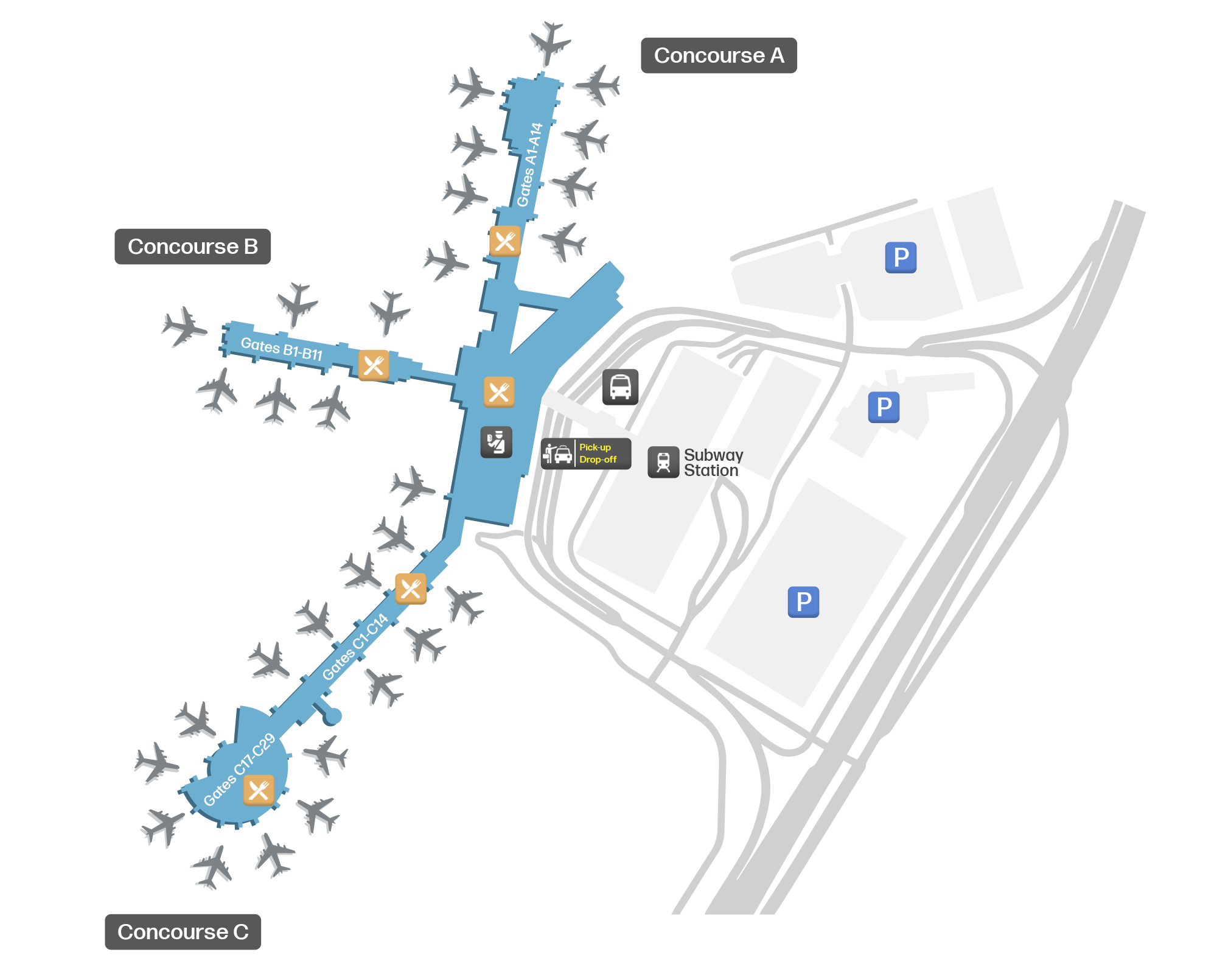 Cleveland Hopkins International, United States map