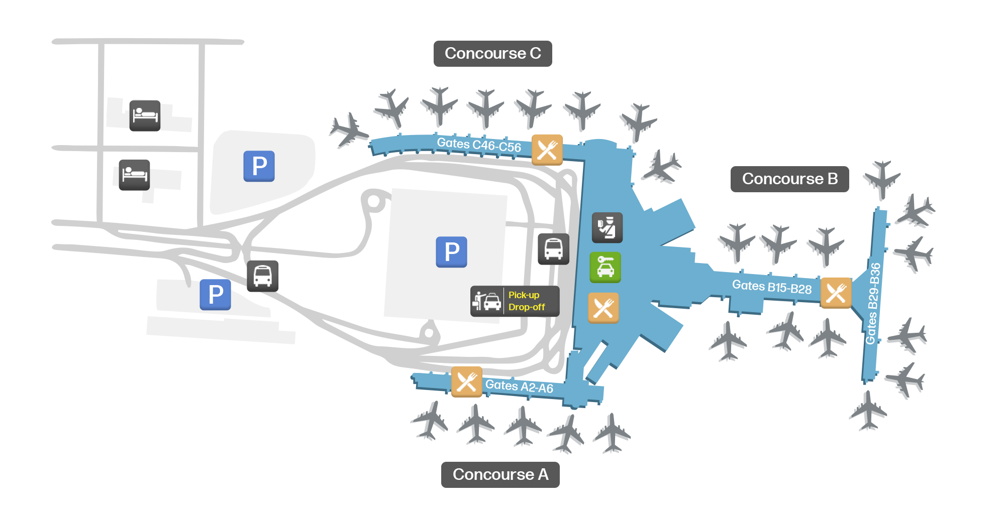 Port Columbus International, United States map