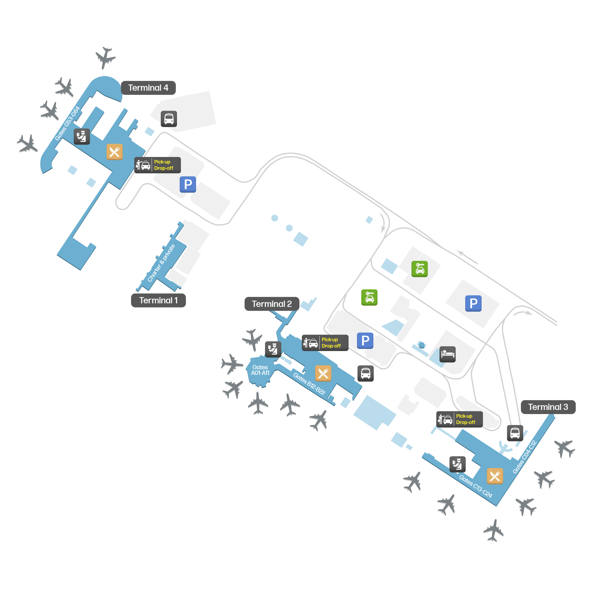 Map of Cancún International Airport (CUN) – Terminals Map | Airportmaps.com