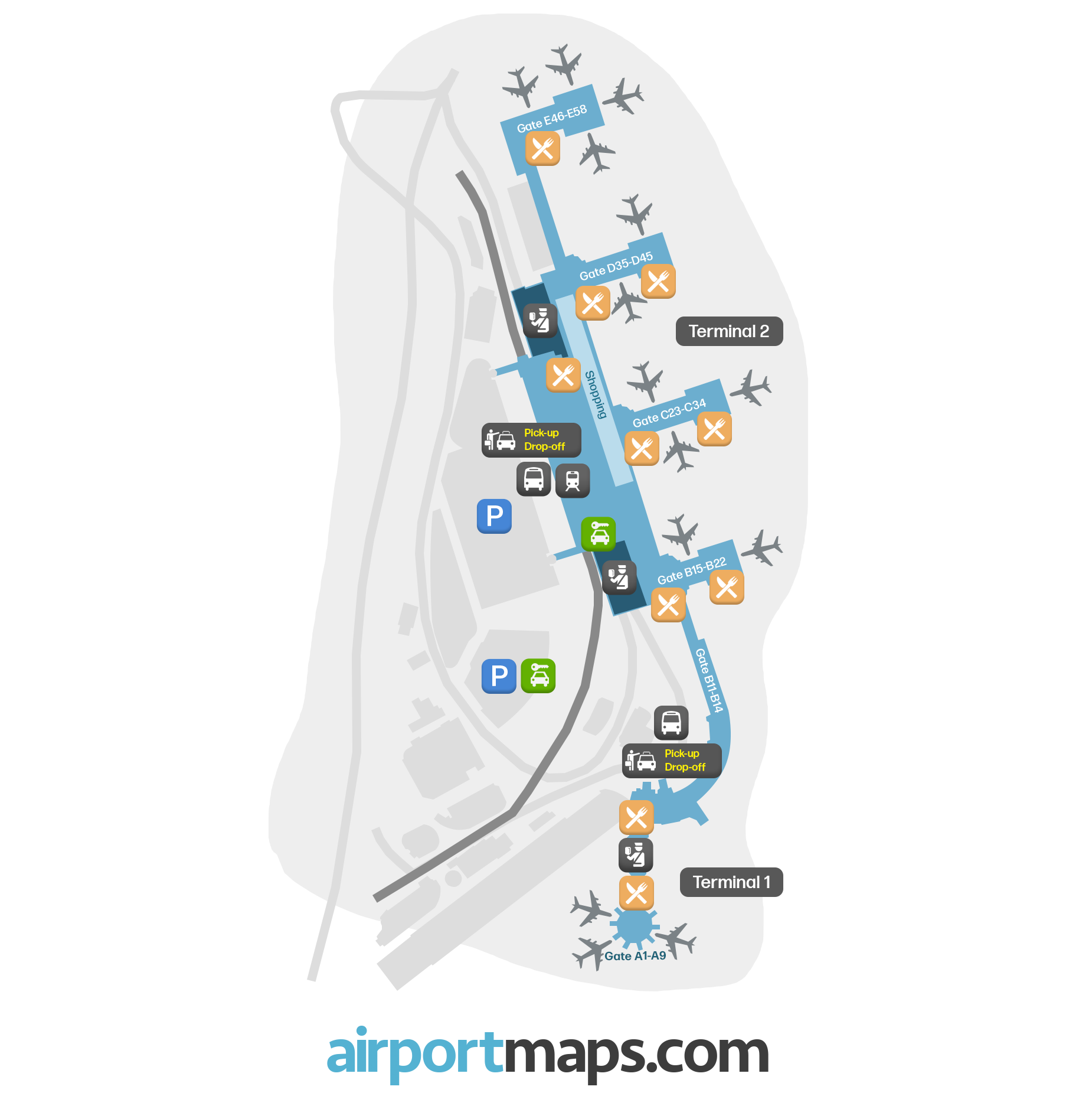 Ronald Reagan Washington National Airport, United States map