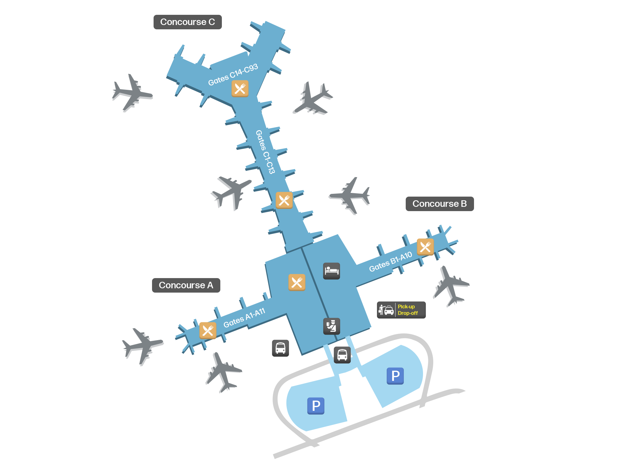 Hamad International Airport, Qatar map