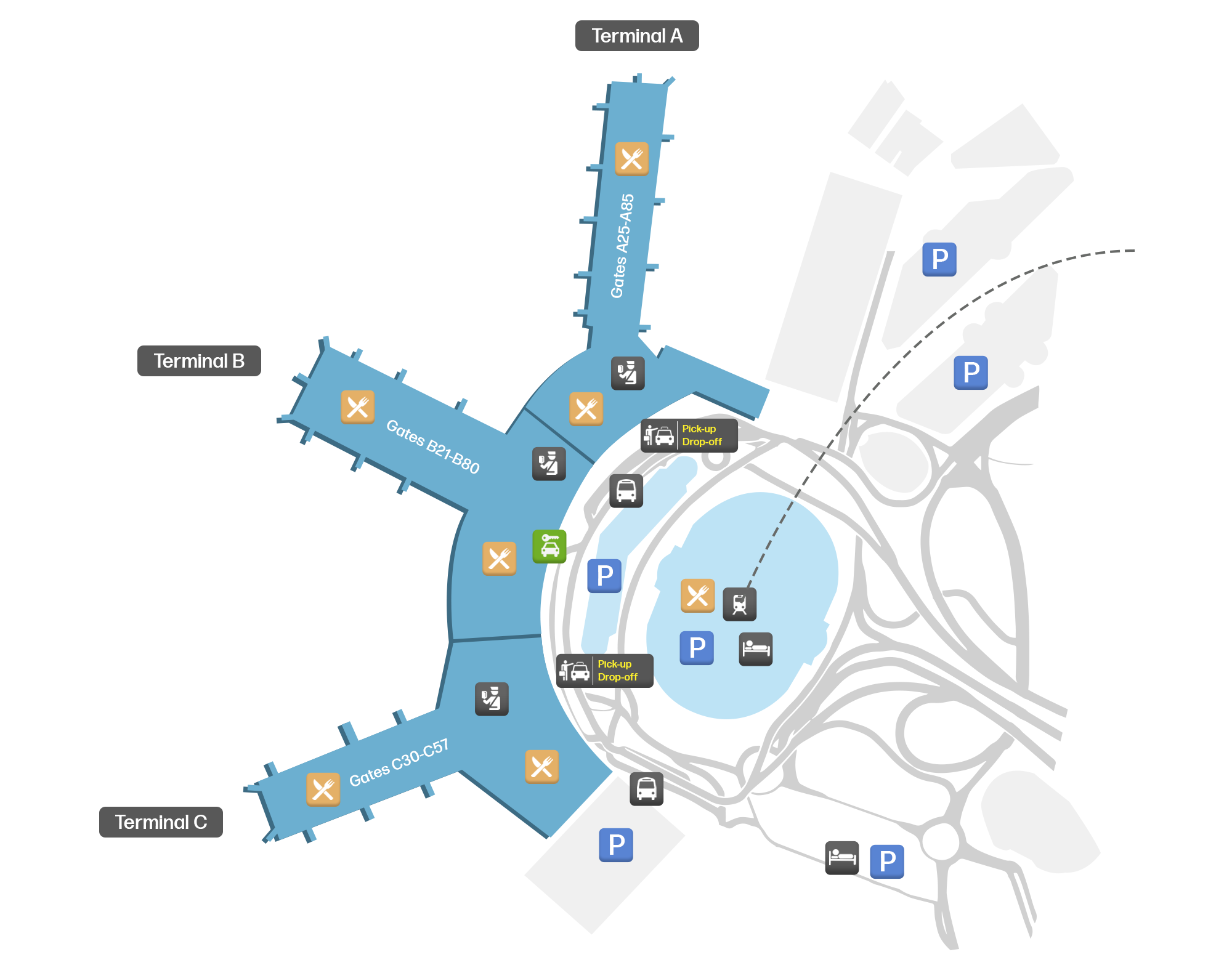 Dusseldorf Airport, Germany map