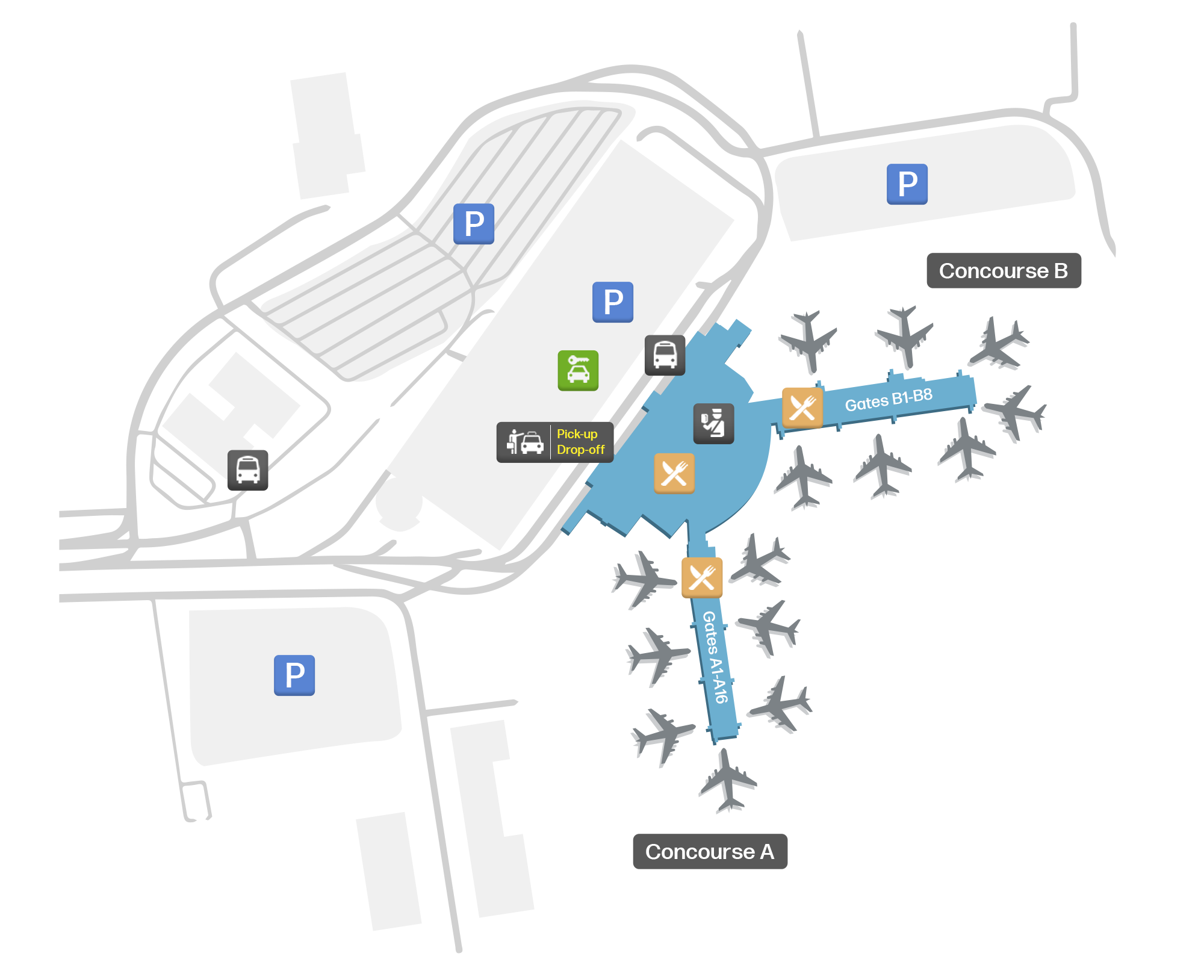 Gerald R Ford International, United States map