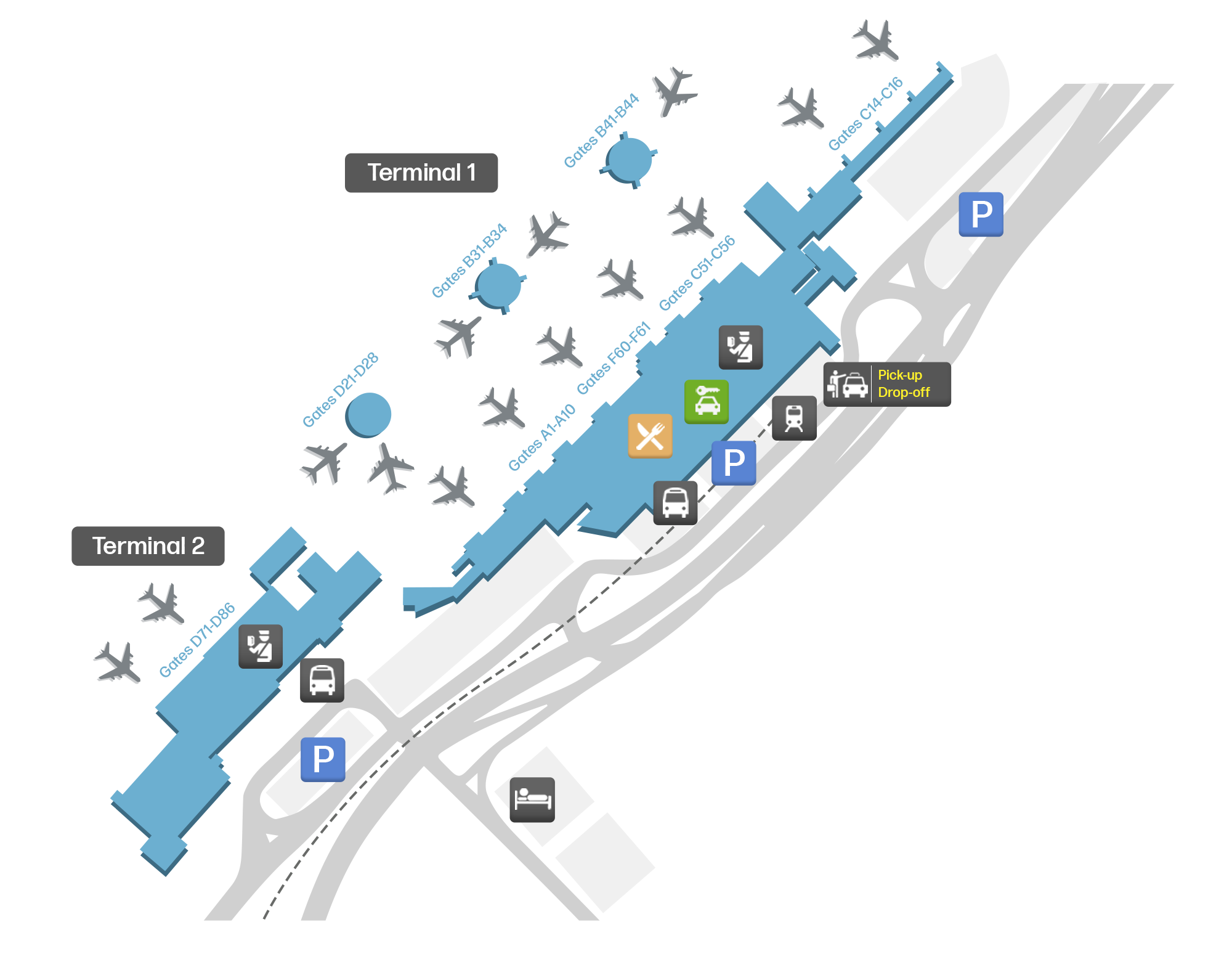 Geneva Airport (GVA) – terminal map with gates | Airportmaps.com