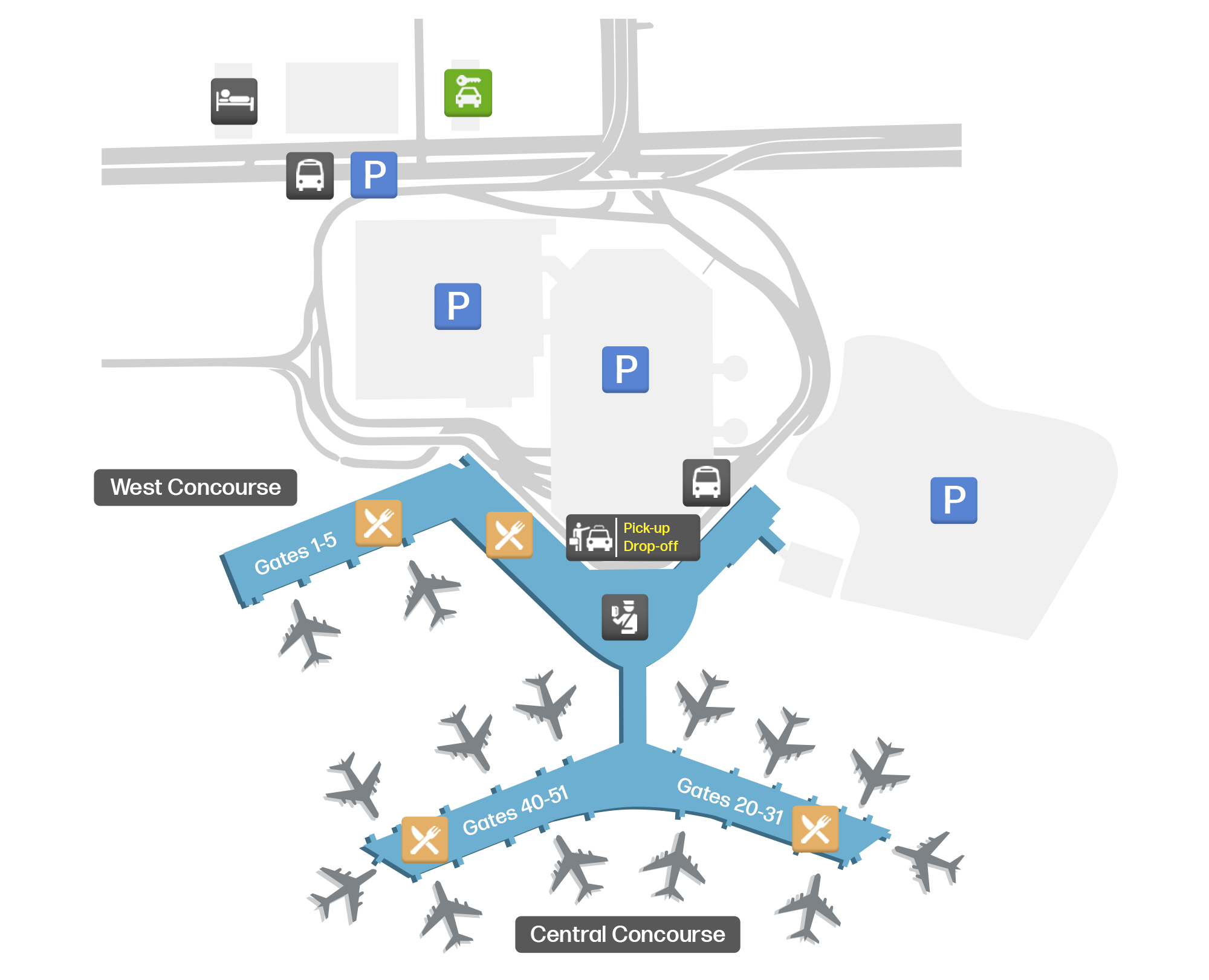 Hobby Airport, United States map