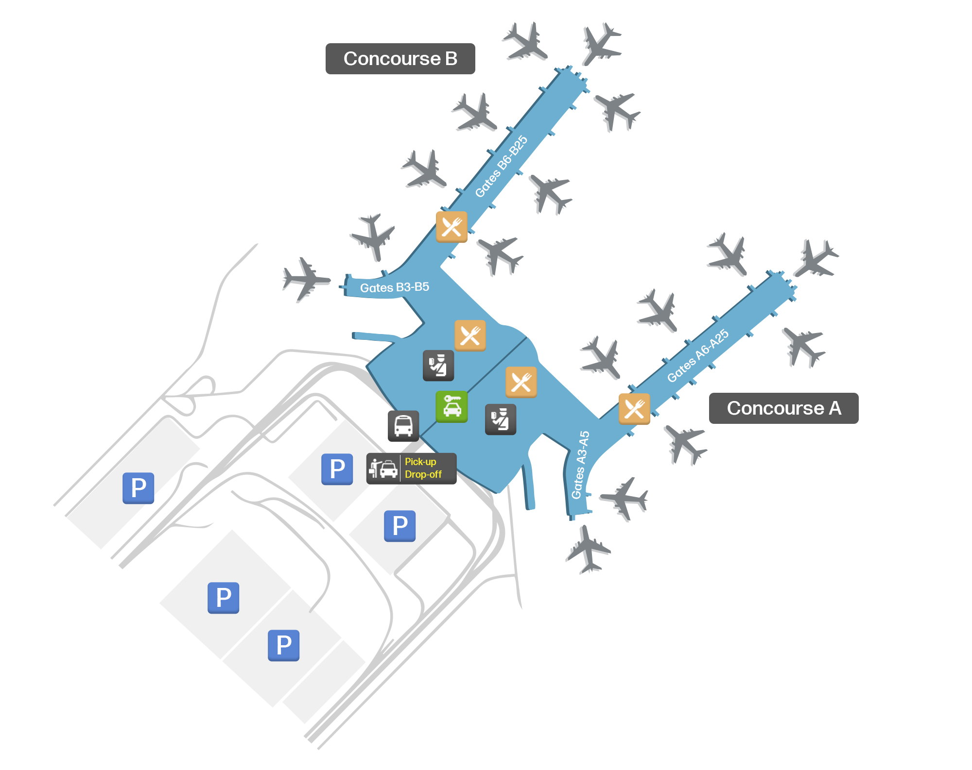 Indianapolis International Airport, United States map