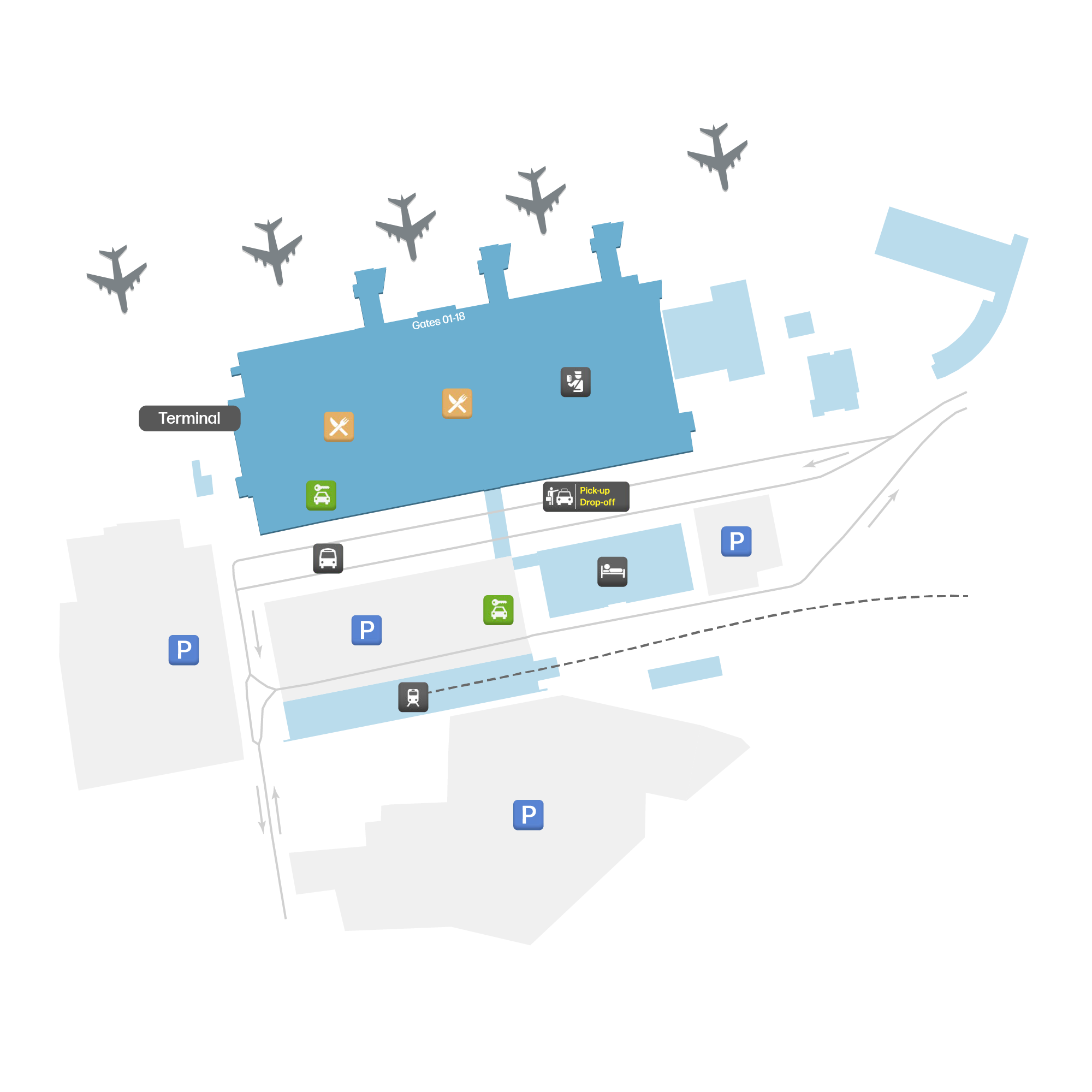 Kraków Airport, Poland map