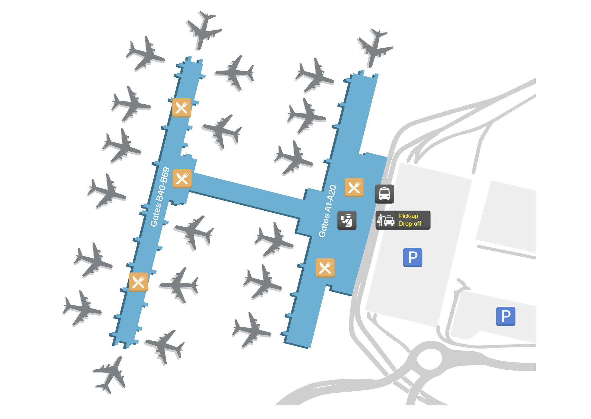 Kansas City International Airport, United States map