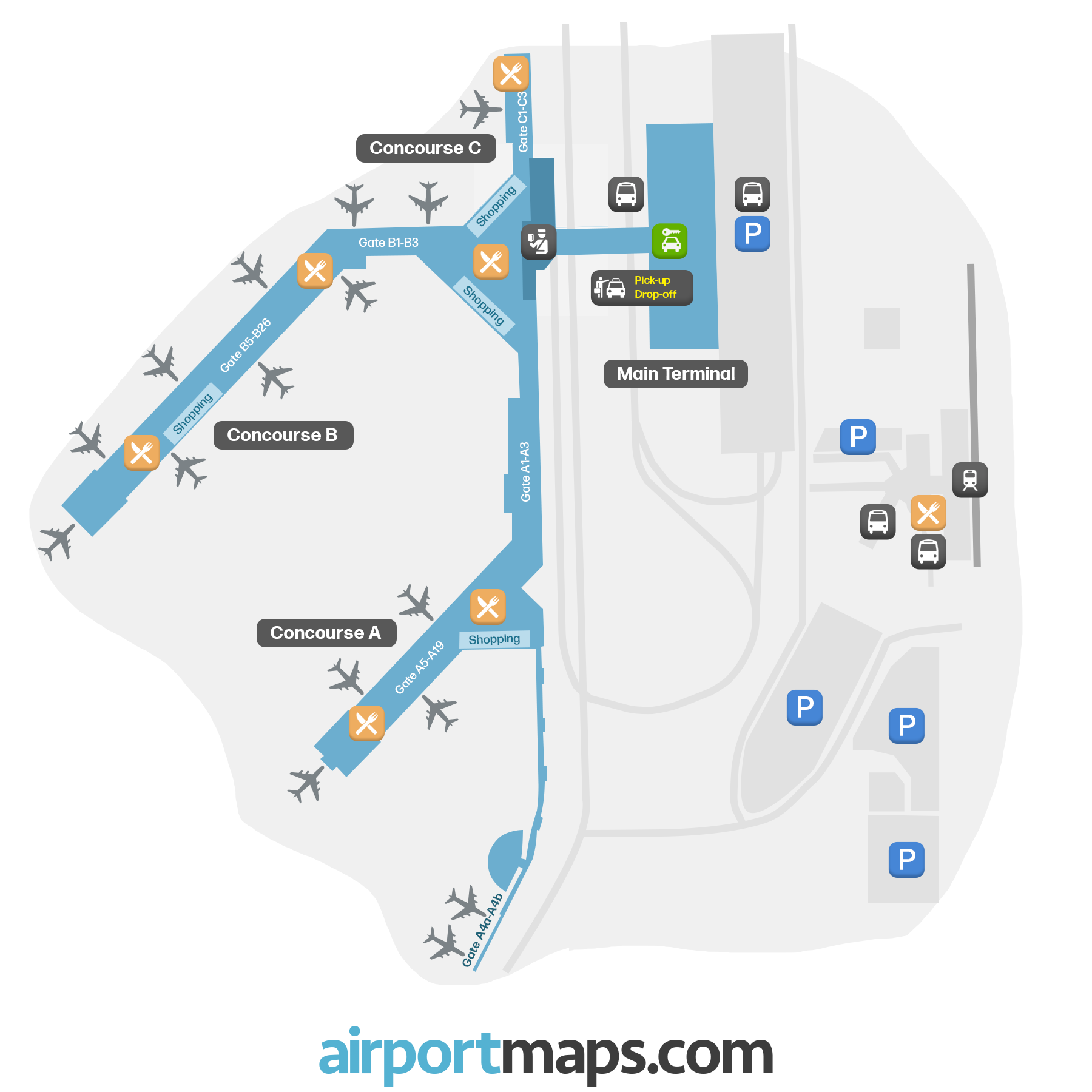 Chicago Midway International Airport, United States map