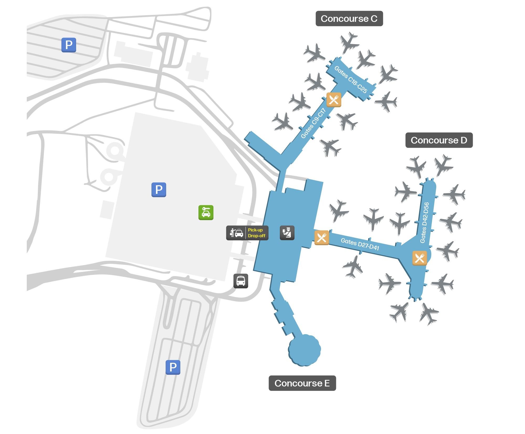 General Mitchell International, United States map