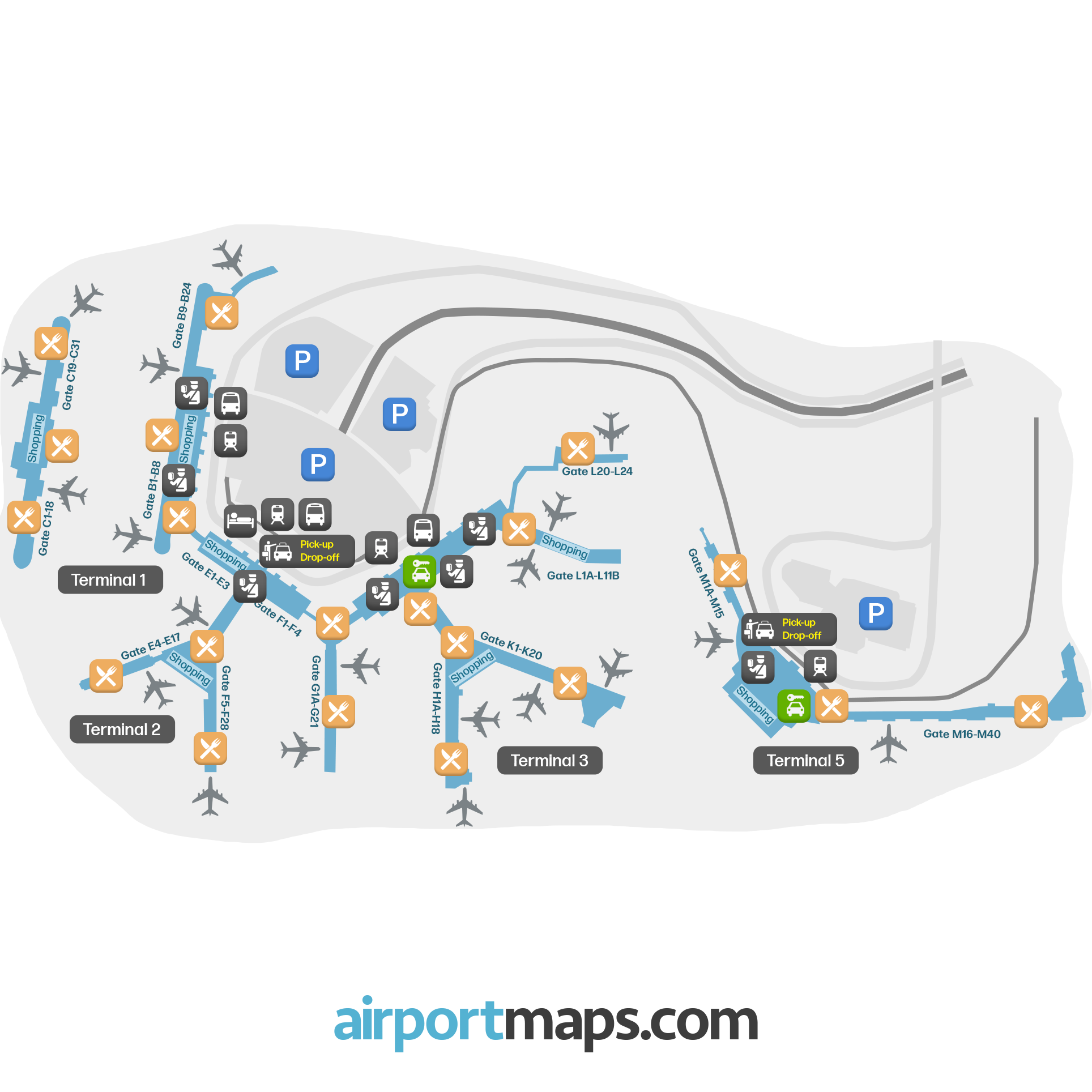 Chicago O'Hare International Airport, United States map