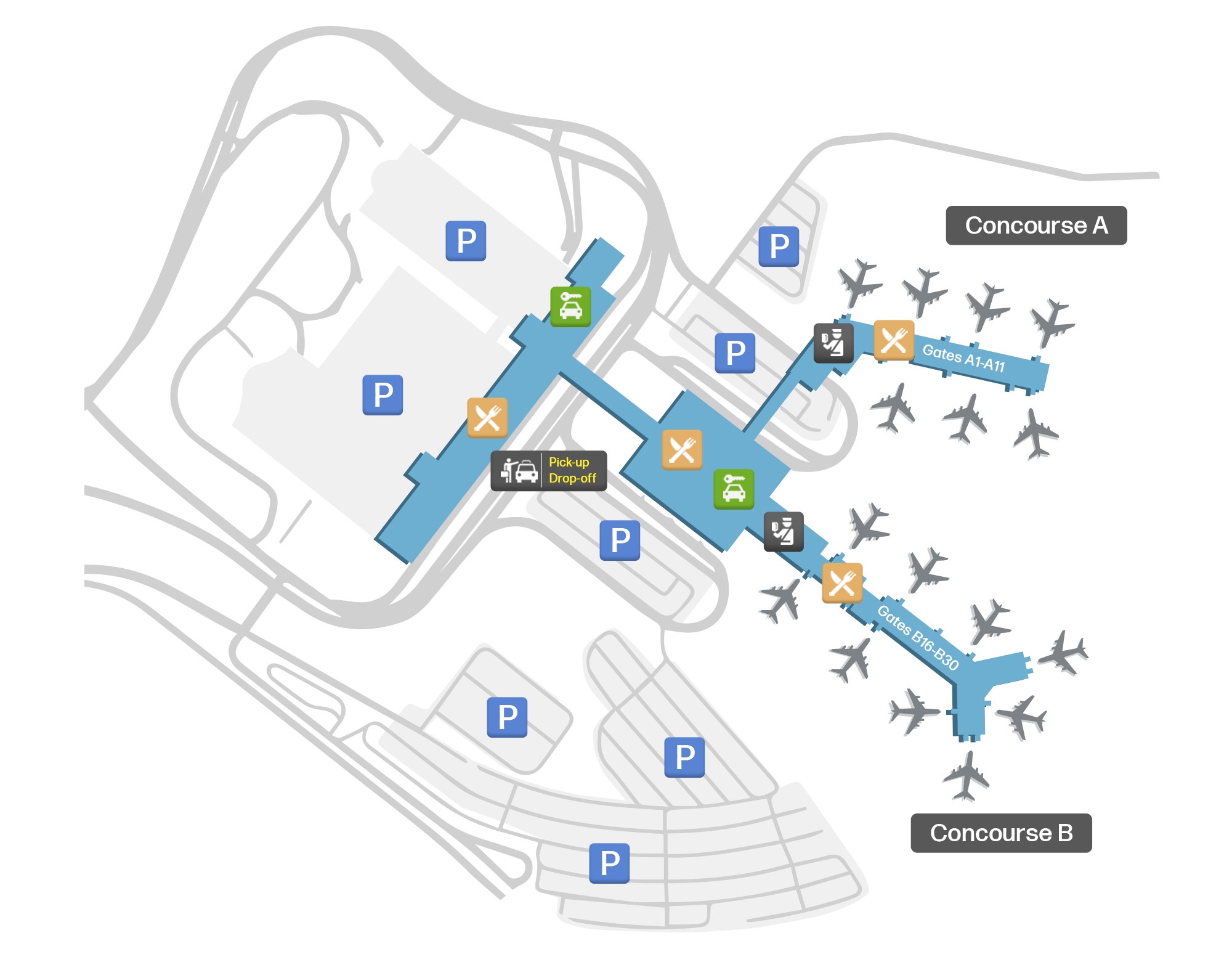 Norfolk International, United States map