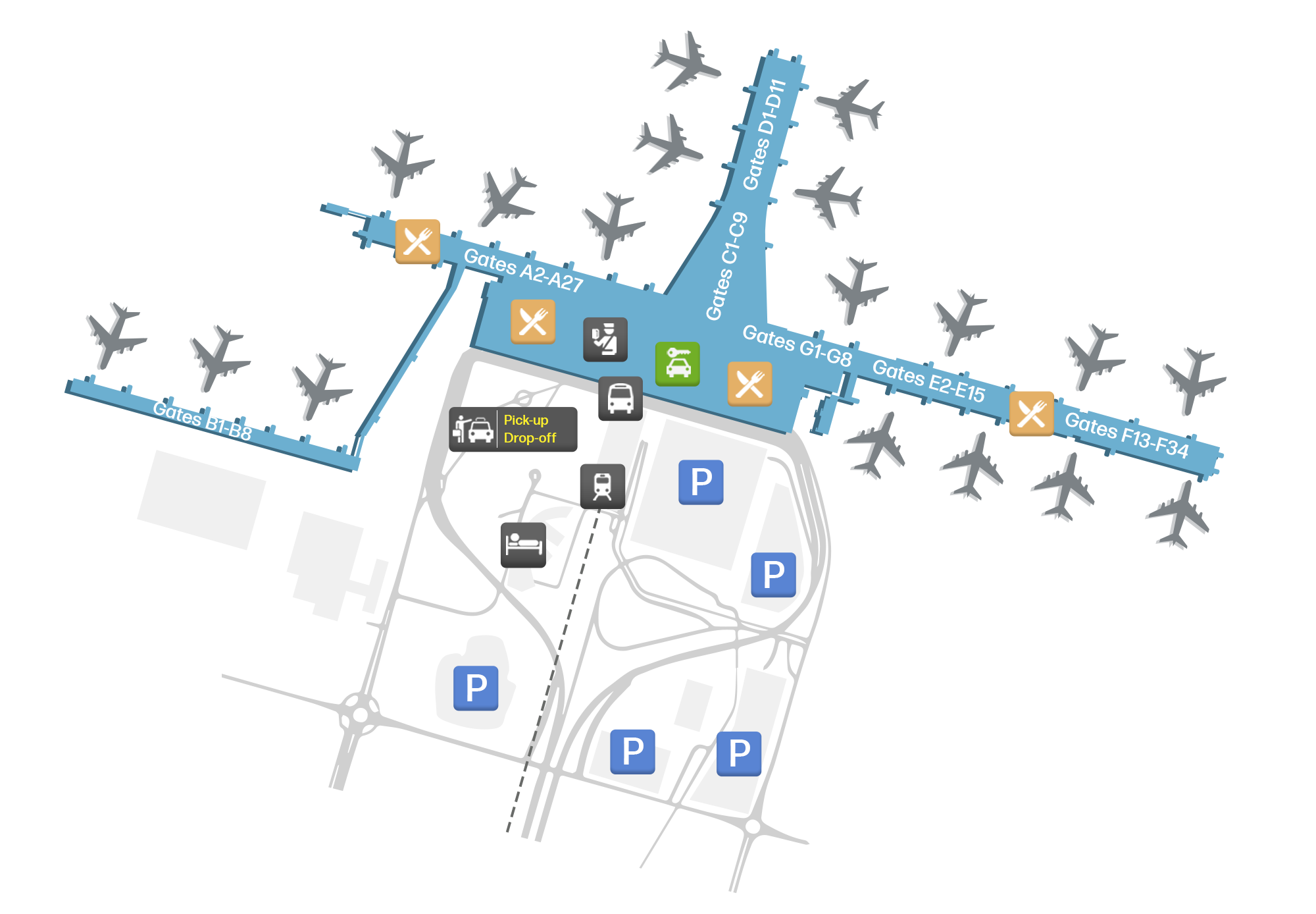 Oslo Gardermoen Airport (OSL) – terminal map | Airportmaps.com