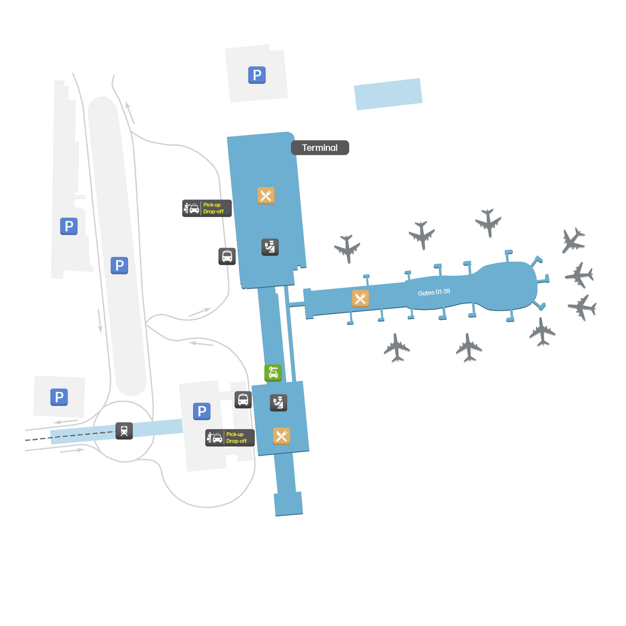 Henri Coandă International Airport, Romania map