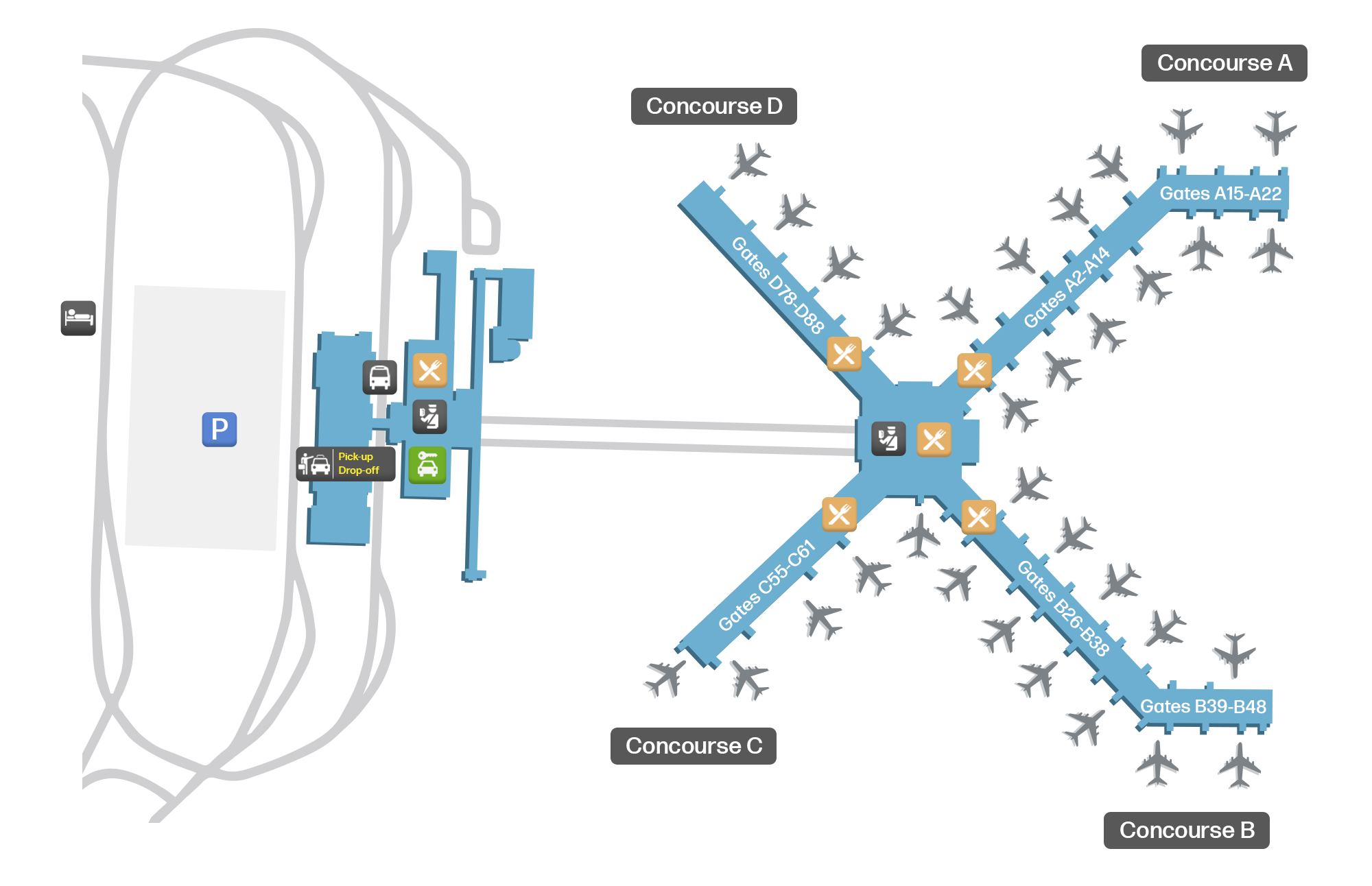 Pittsburgh Airport, United States map