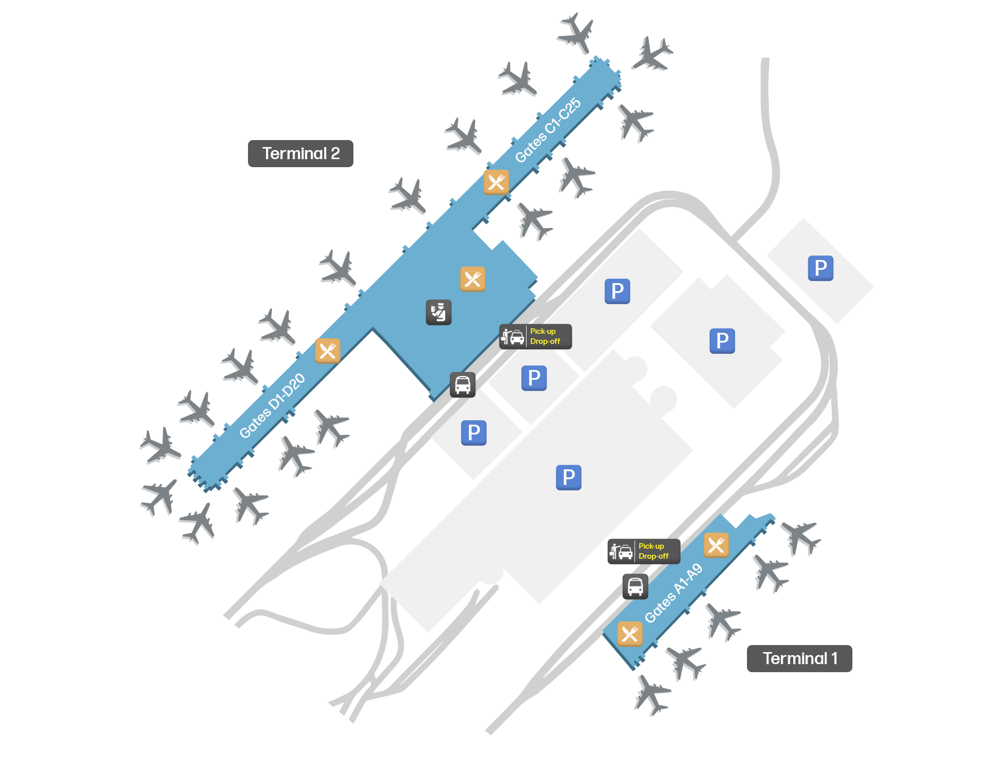 Map of Raleigh–Durham Airport (RDU) – Terminal Map | Airportmaps.com