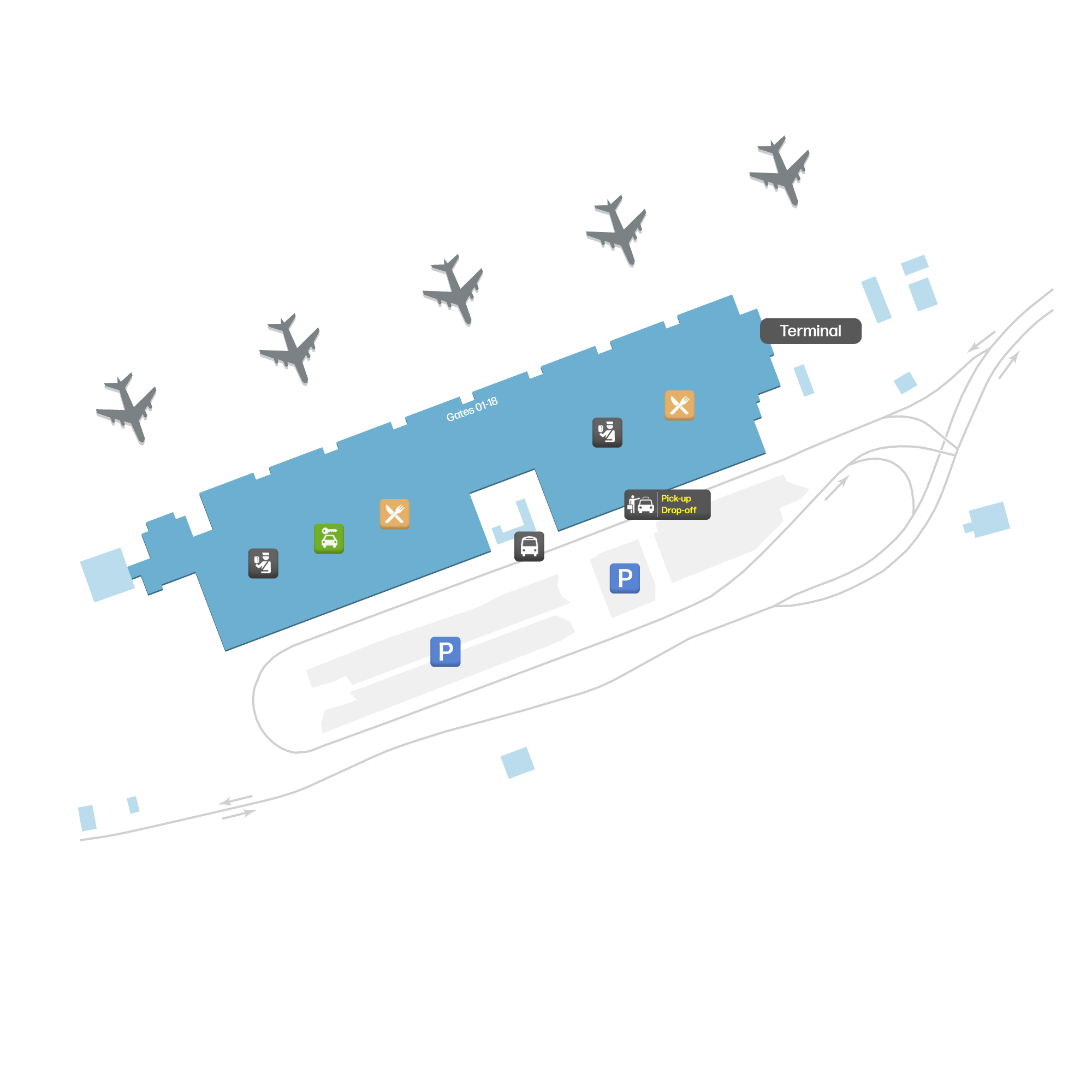 Rhodes International Airport, Greece map