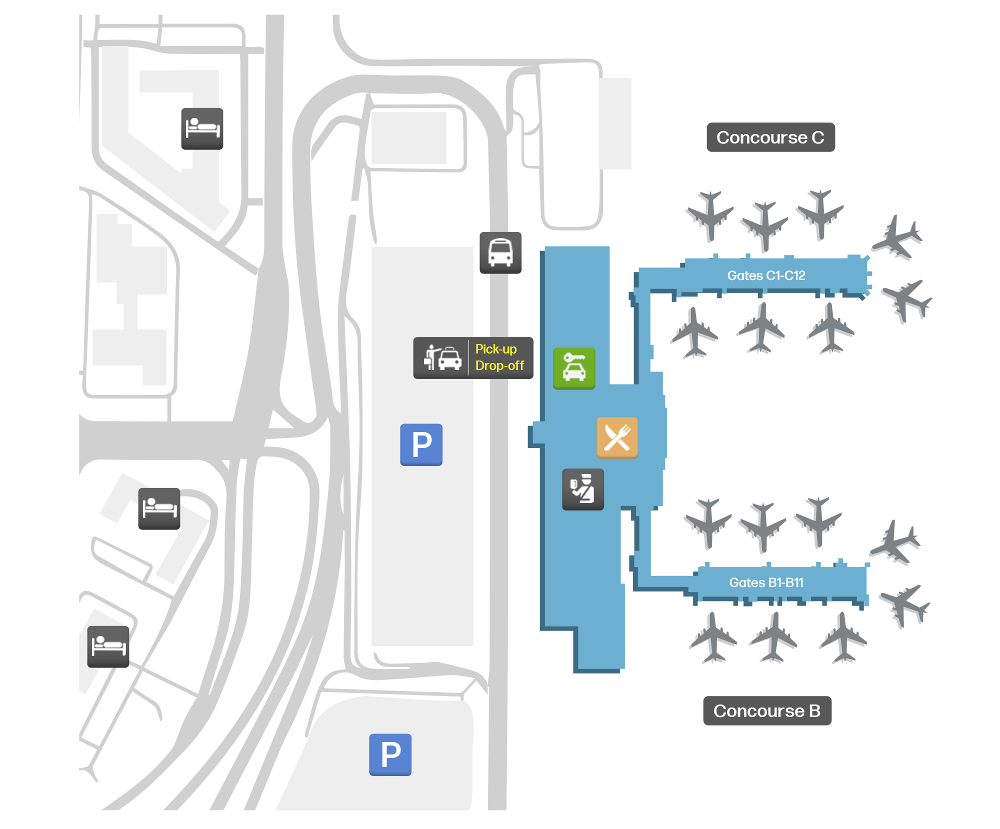 Reno Tahoe International, United States map