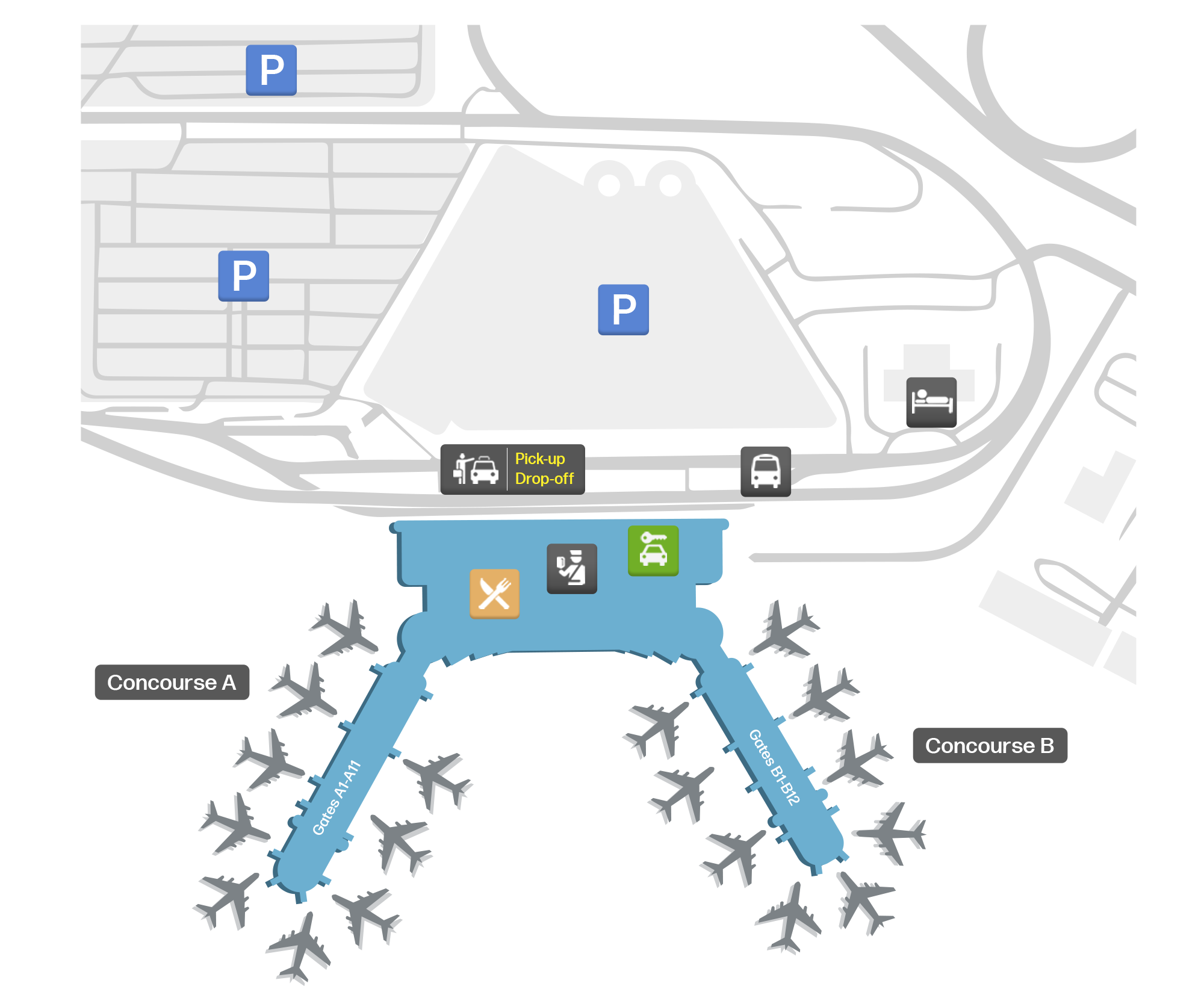 Greater Rochester International, United States map