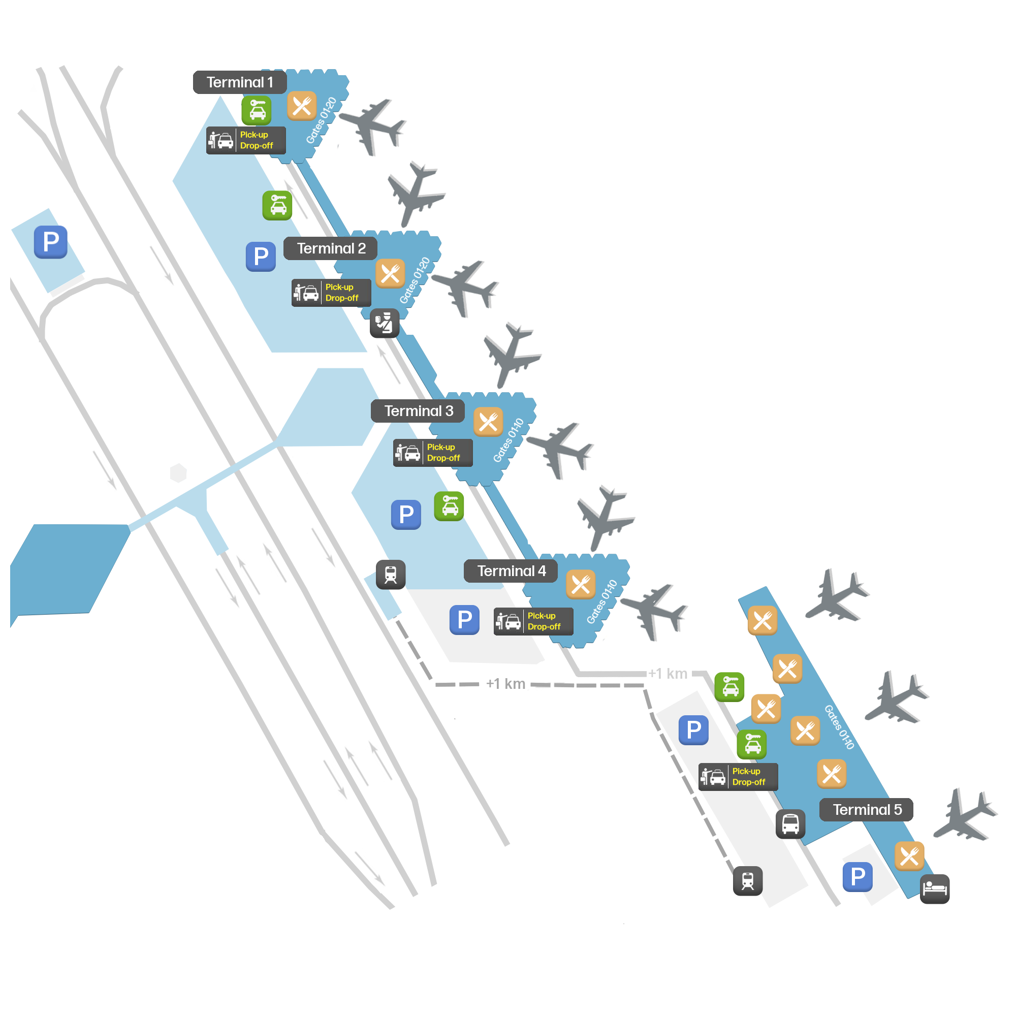 Map of King Khaled International Airport Riyadh (RUH) – Terminals Map ...