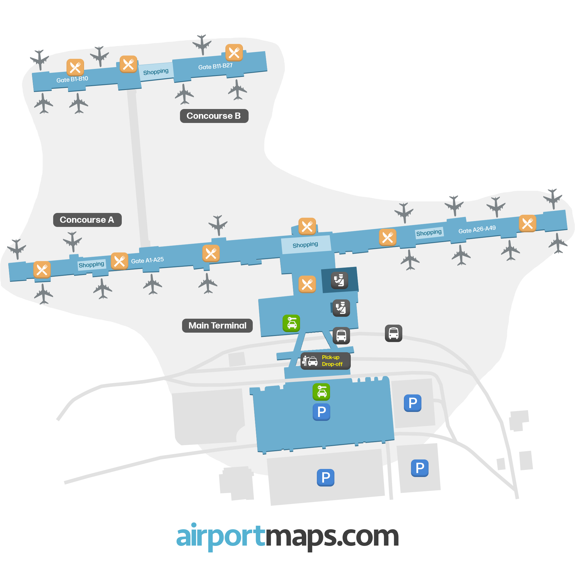 Salt Lake City International Airport, United States map