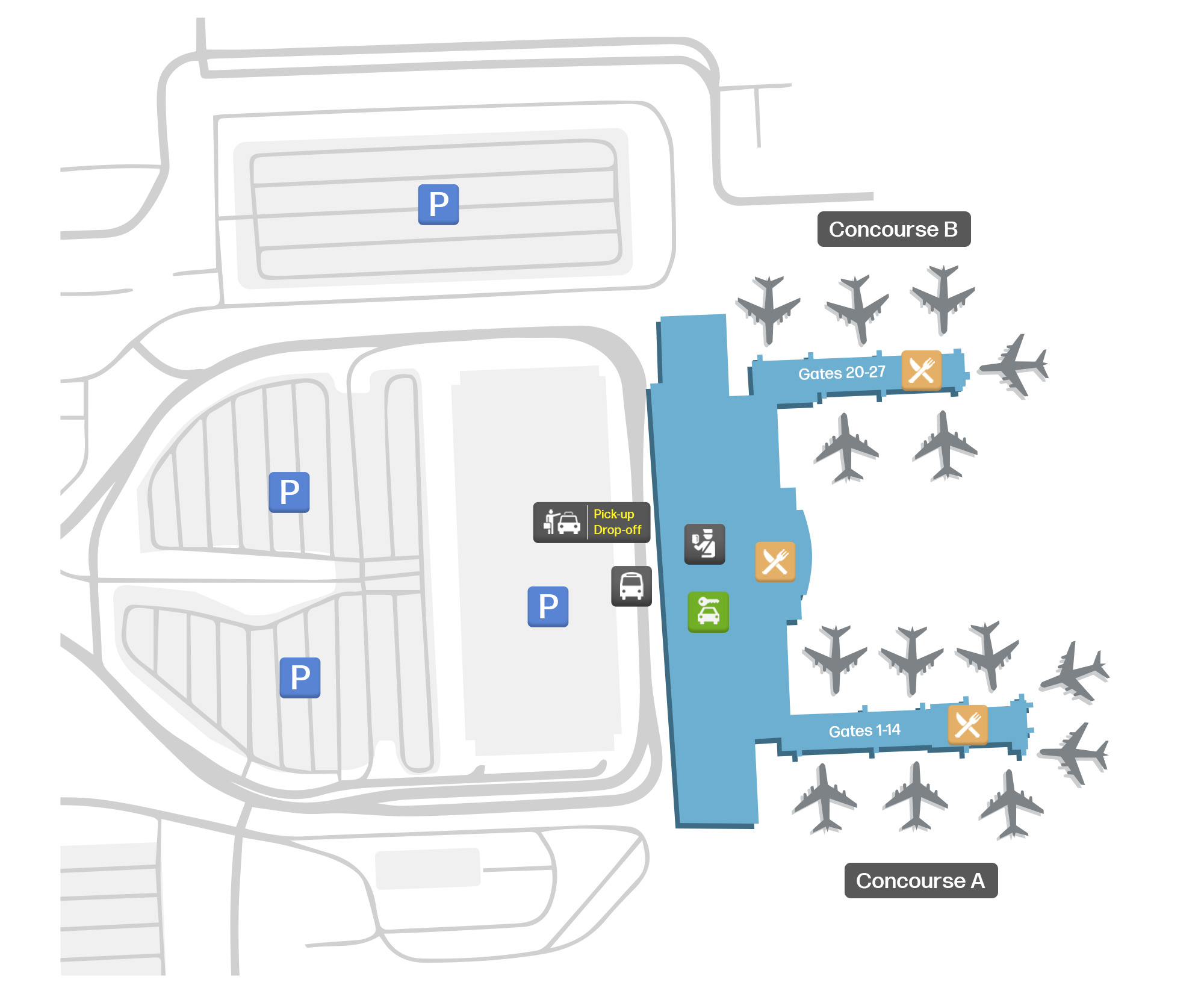 Syracuse Hancock International, United States map