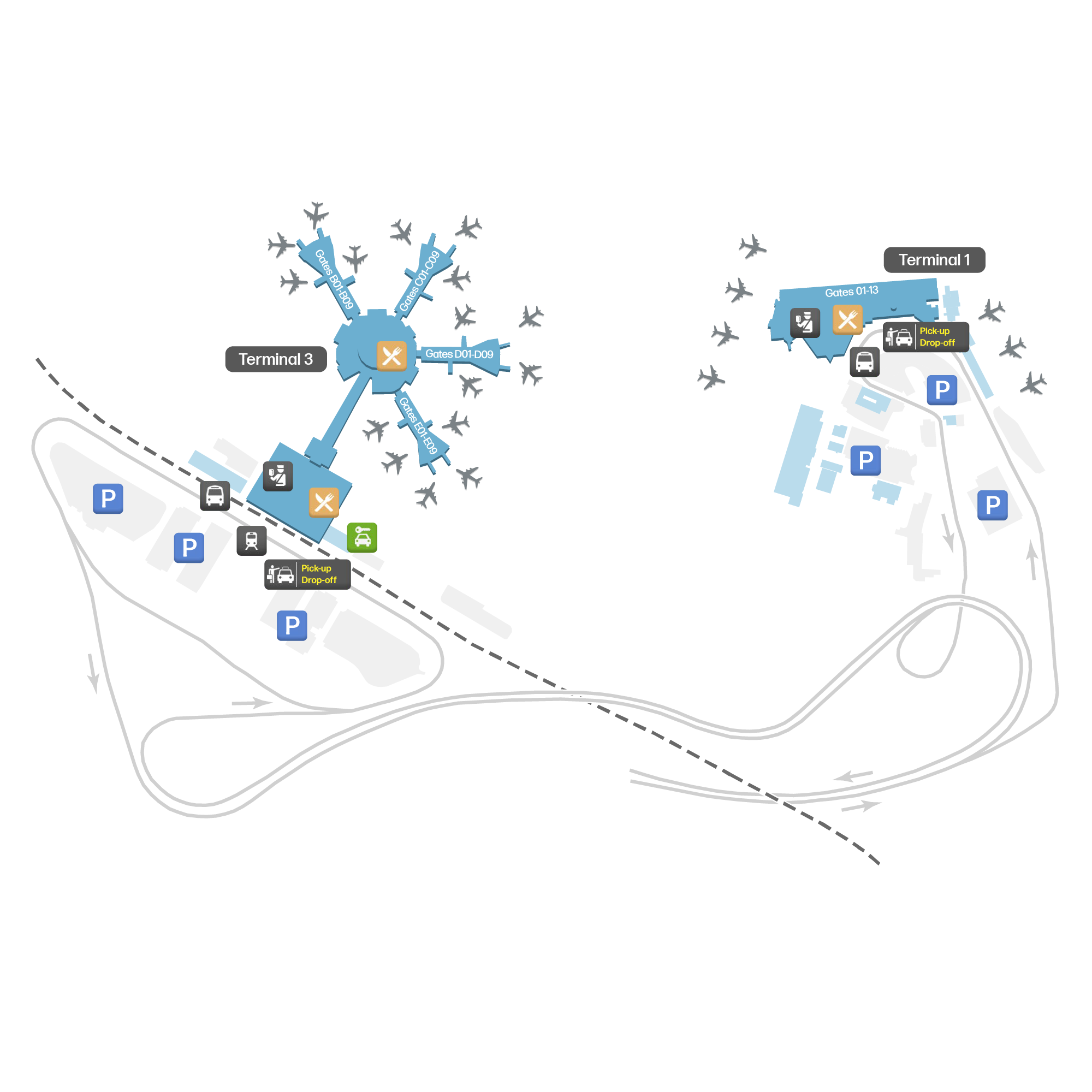 Ben Gurion International Airport, Israel map