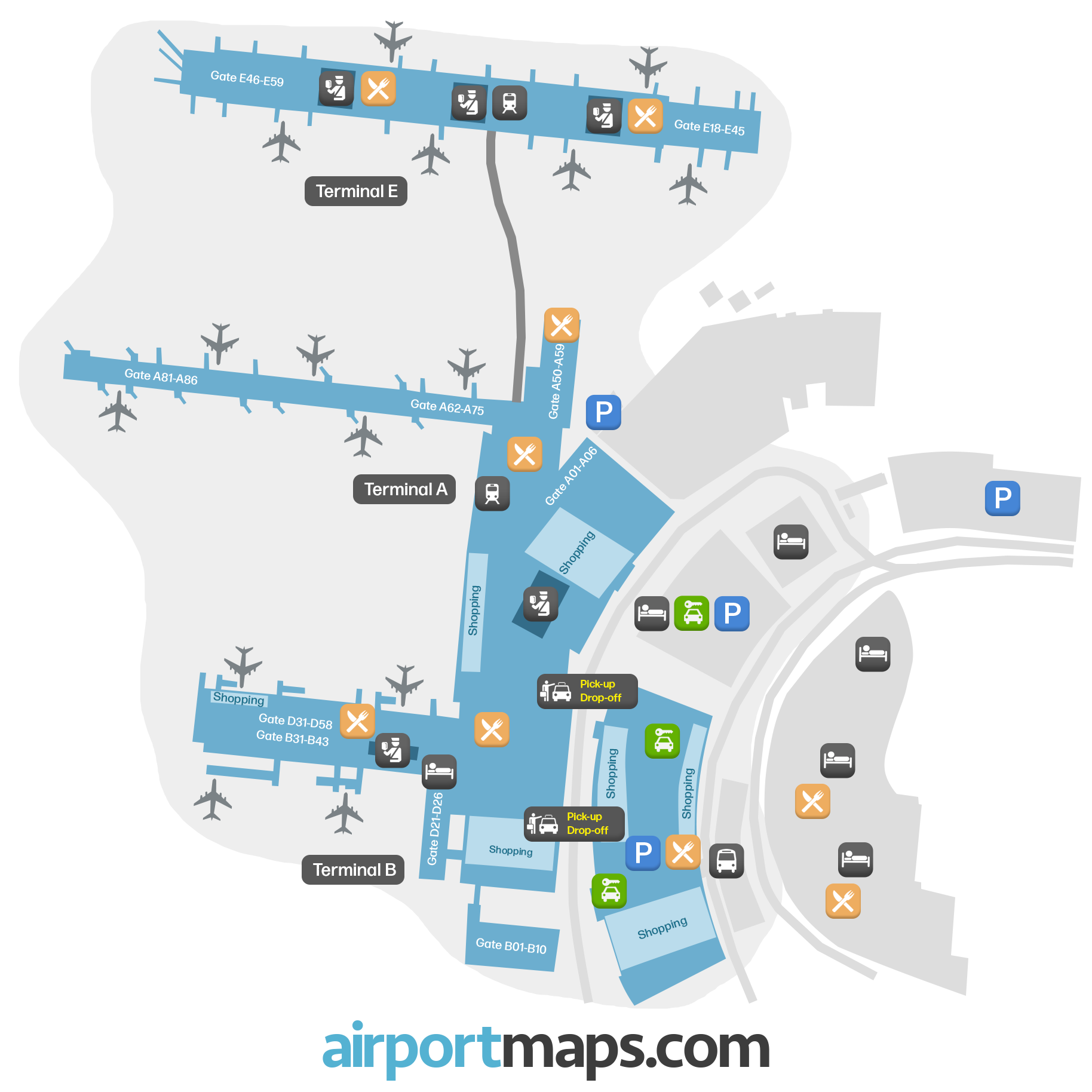 Zurich Airport, Switzerland map