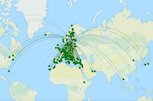 Stockholm Arlanda destination map