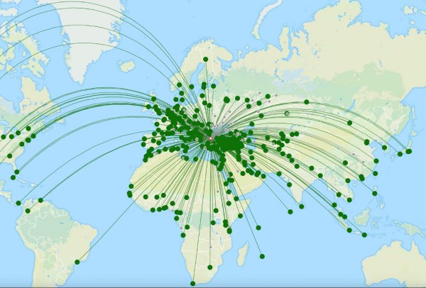 Istanbul Airport destination map