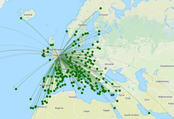 Stansted destination map