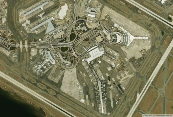 Satellite view of JFK Airport