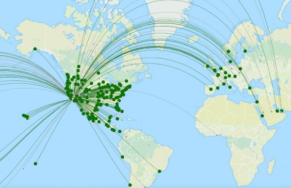 LAX Airport destination map