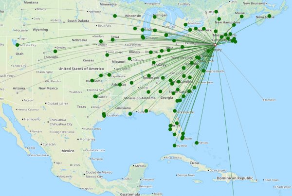 LaGuardia destination map