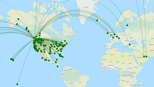 seattle tacoma international airport destination map