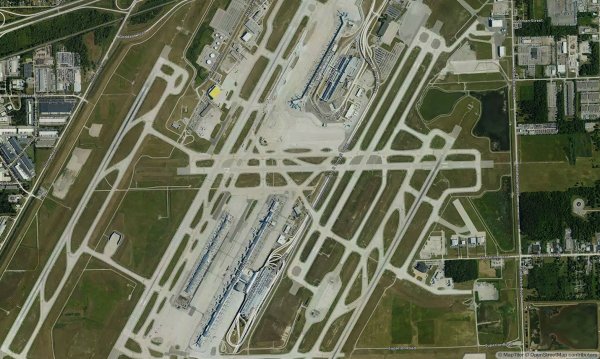 Detroit Metropolitan Airport satellite map