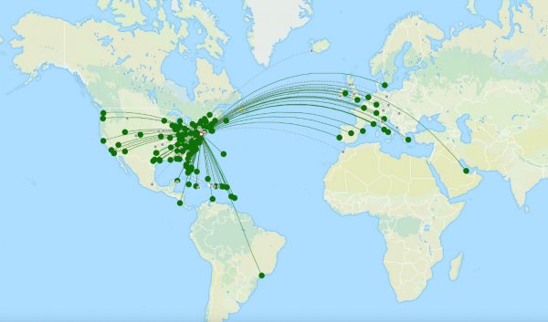 Philadelphia International airport destination map