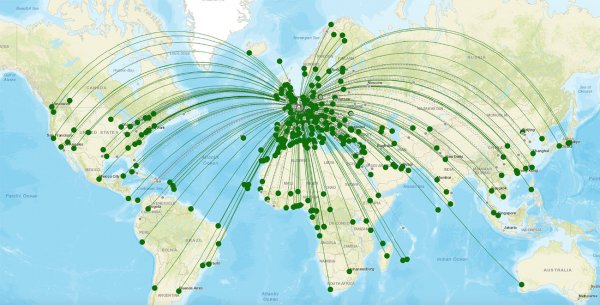 Paris Charles De Gaulle Airport destination map