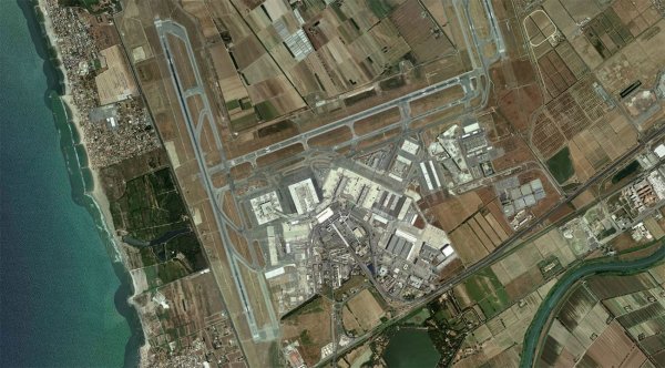 Satellite view of Rome Fiumicino Airport