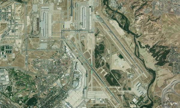 Satellite view of Madrid Barajas Airport