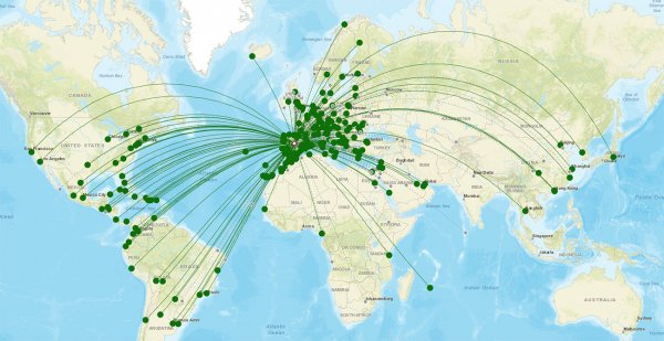 Madrid Barajas Airport destination map