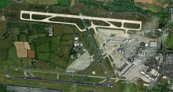 Satellite view of Dublin Airport