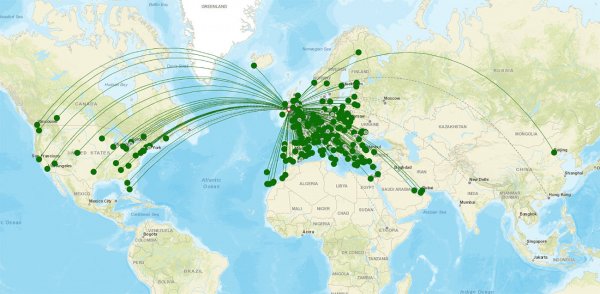 Dublin Airport destination map