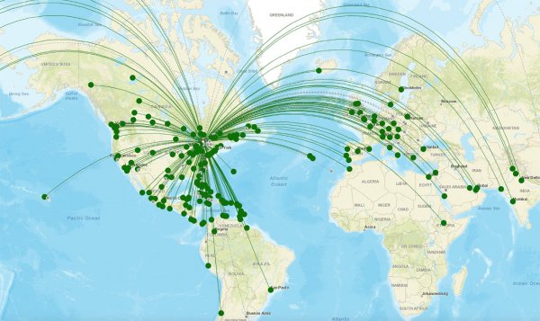 Toronto Pearson Airport destination map