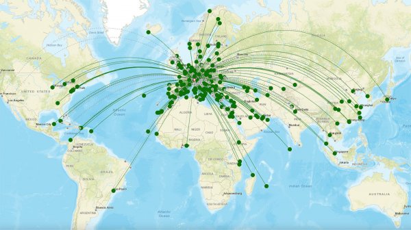 Milan Airport destination map