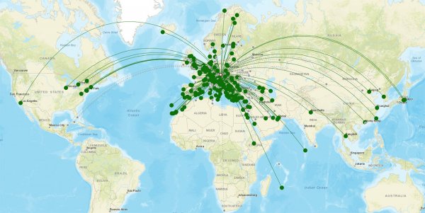 Vienna Airport destination map