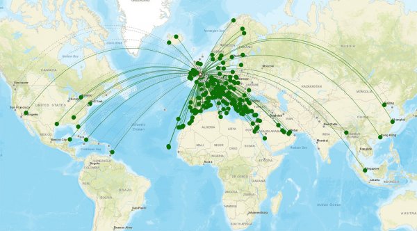 Manchester Airport destination map